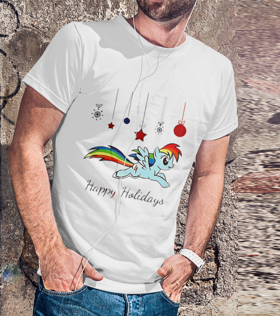 My Little Pony Rainbow Dash Happy Holidays Festive Ornament T-Shirt