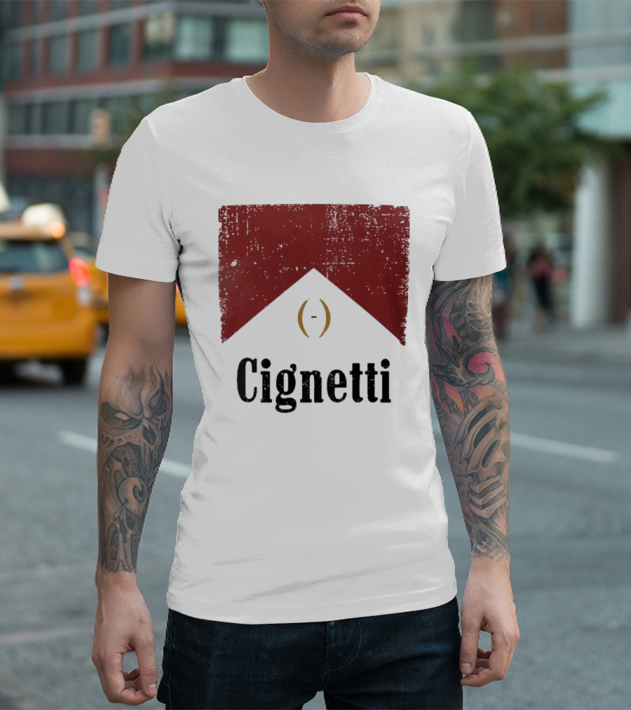 Cignetti Indiana Hoosiers Vintage Red Banner T-Shirt