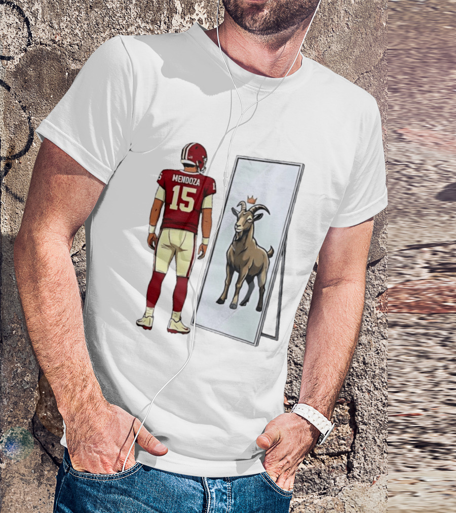 Fernando Mendoza Mirror 15 GOAT Indiana Hoosiers Football T-Shirt