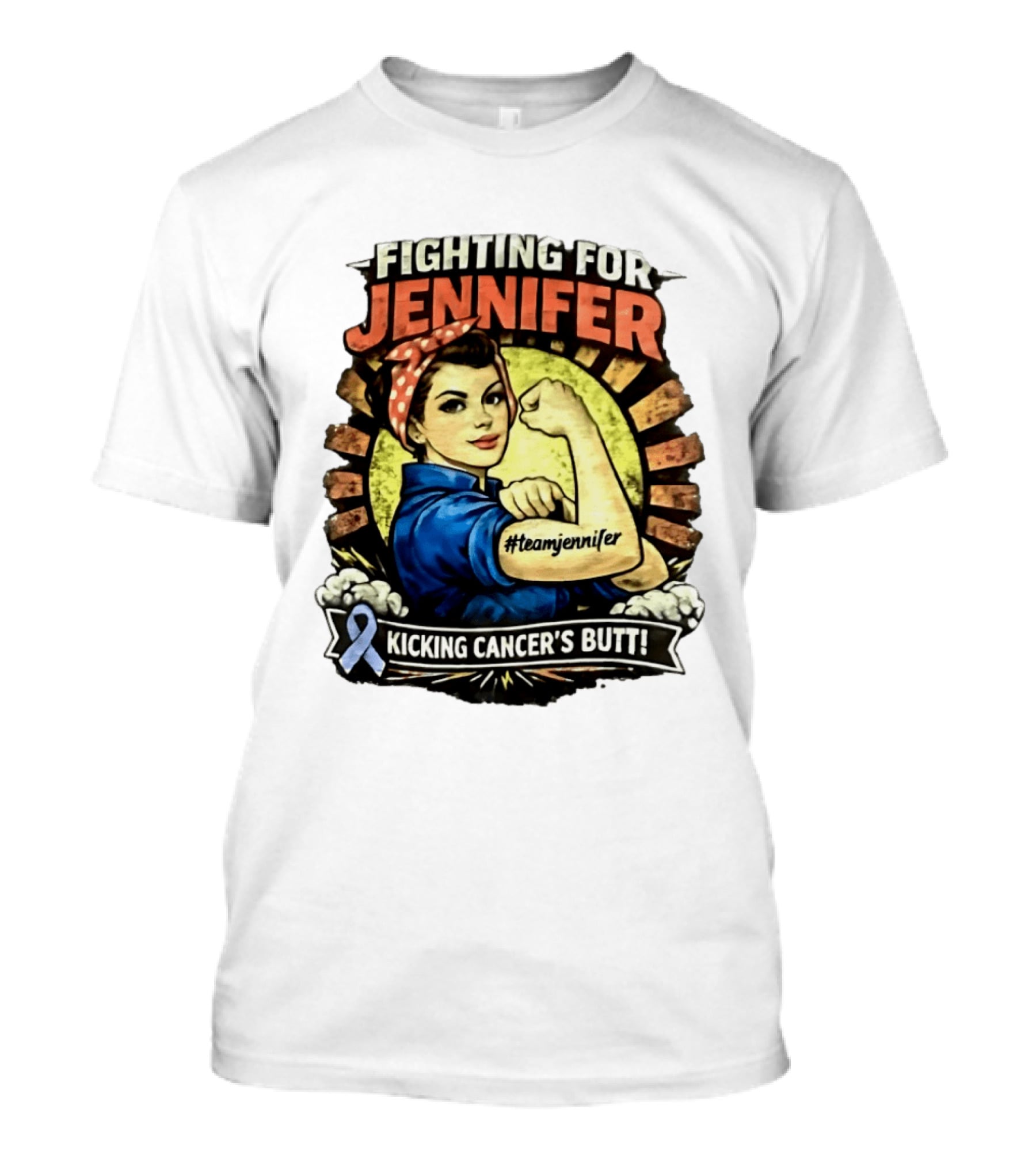 Fighting For Jennifer Team Jennifer Kicking Cancer's Butt T-Shirt