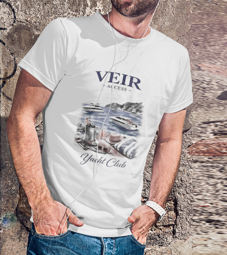 VEIR Access Yacht Club Beach Vacation Scene T-Shirt