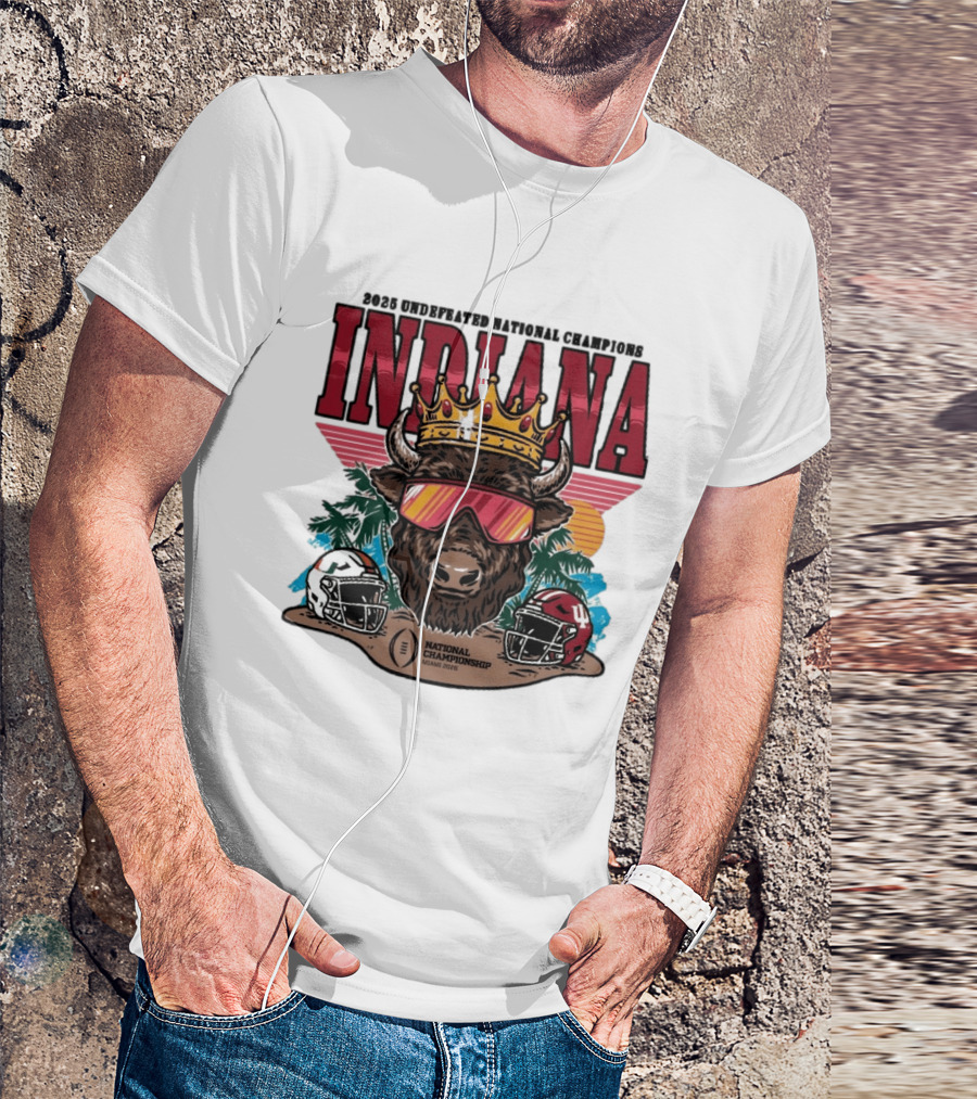 Indiana Hoosiers 2025 Undefeated National Champions Bison Crown National Championship Miami 2025 T-Shirt