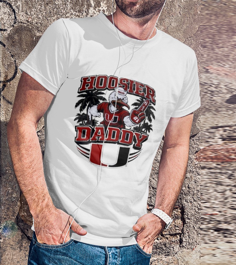Hoosier Daddy Miami Hurricanes Sebastian The Ibis Number One T-Shirt
