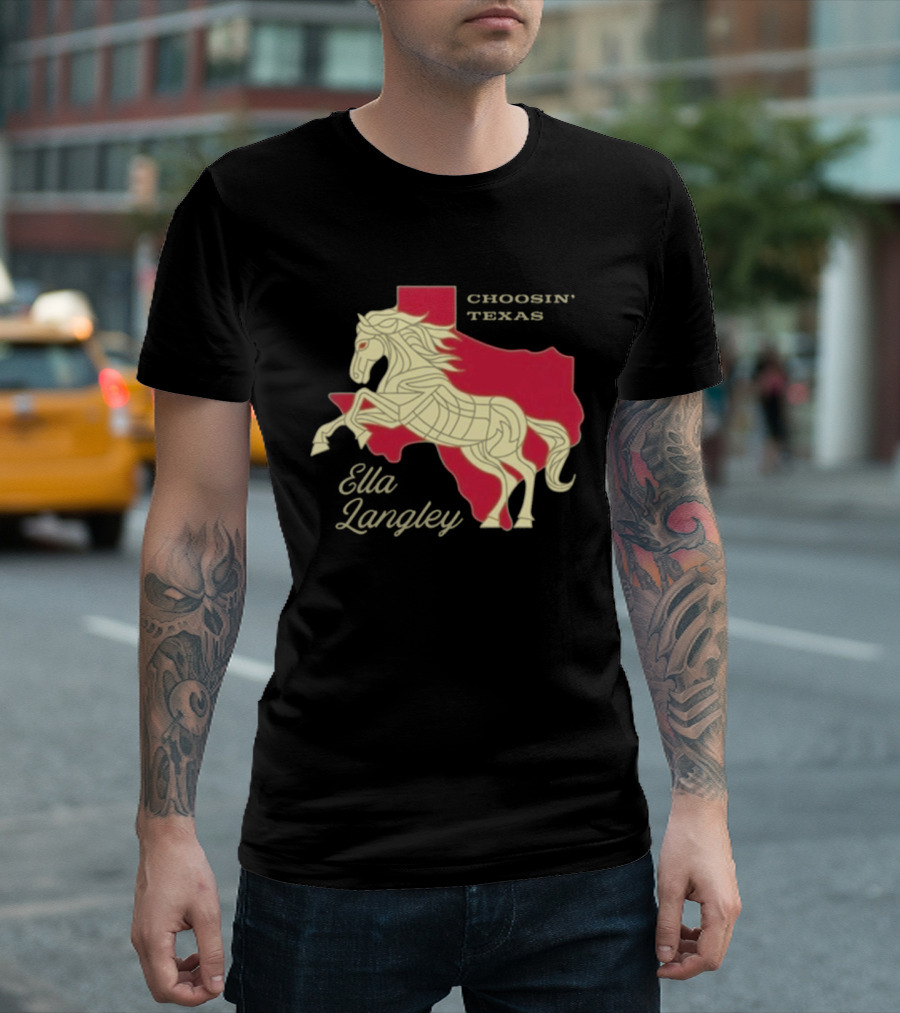 Ella Langley Choosin' Texas Tour 2026 Horse And Texas Map T-Shirt