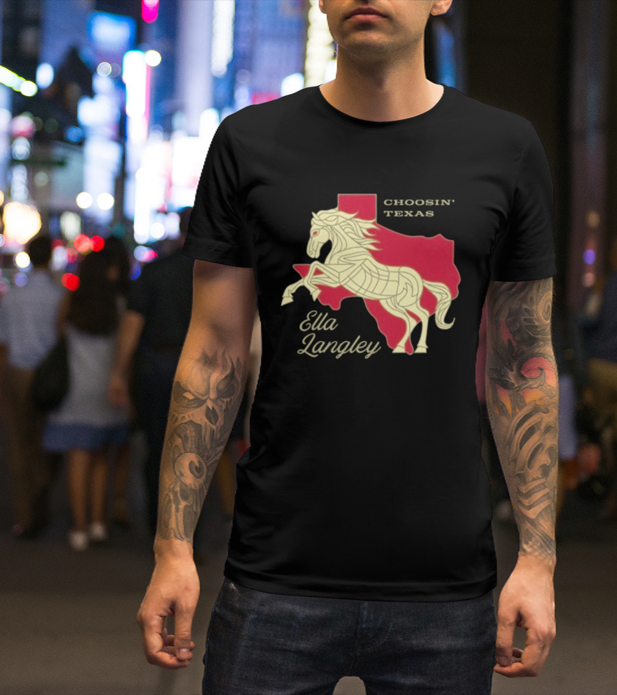Ella Langley Choosin' Texas Tour 2026 Horse And Texas Map T-Shirt