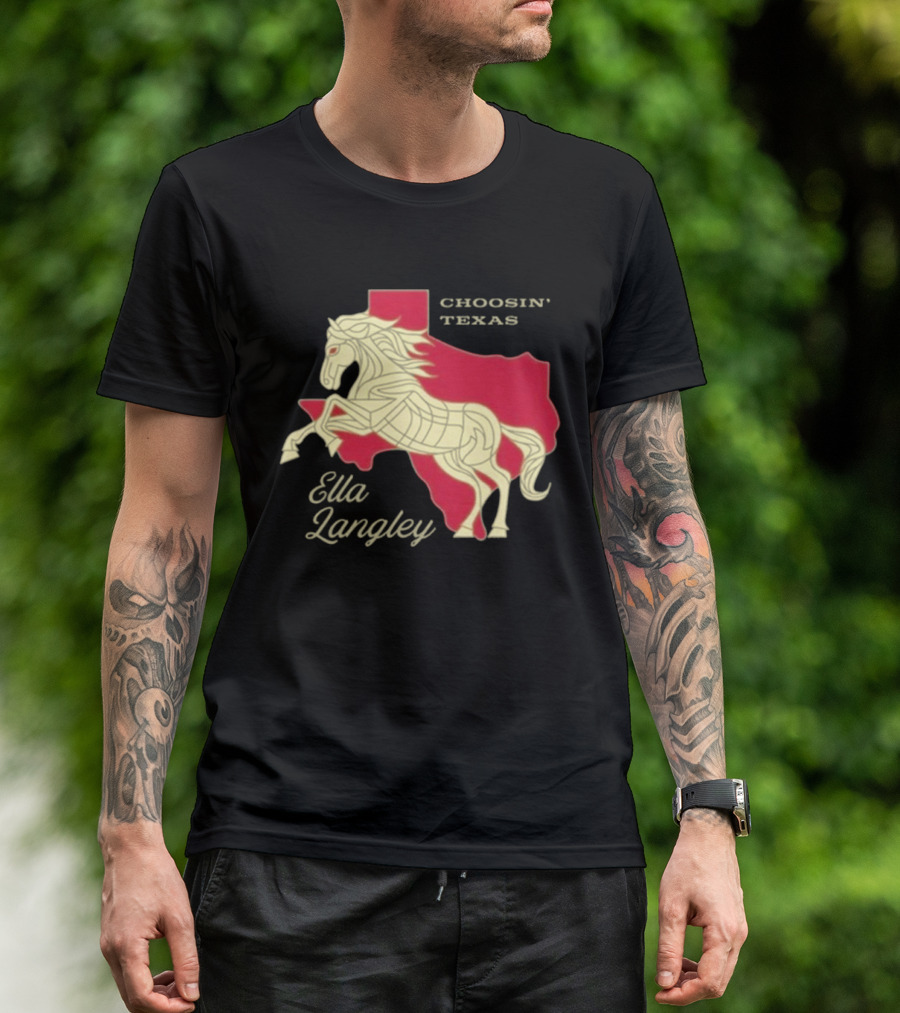 Ella Langley Choosin' Texas Tour 2026 Horse And Texas Map T-Shirt