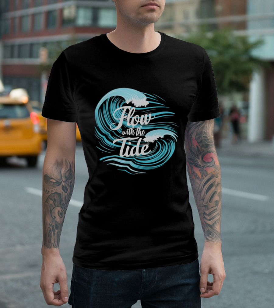Flow With The Tide Wave Sketch T-Shirt