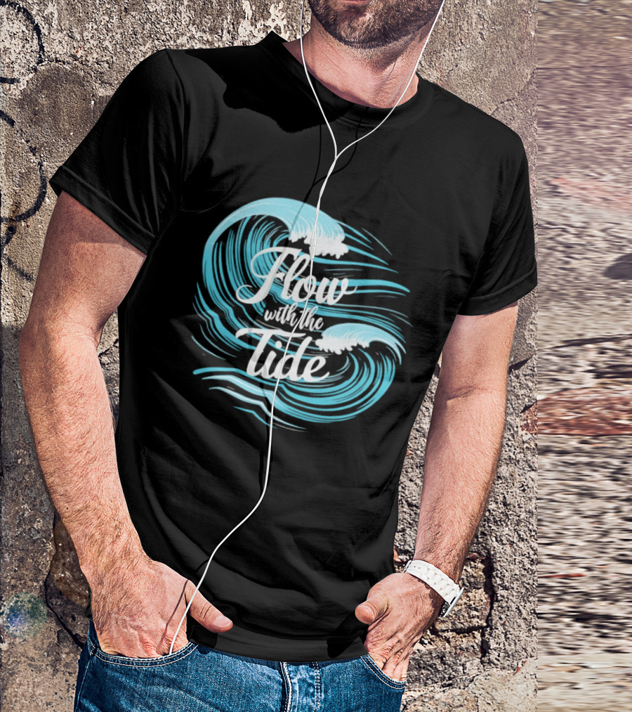 Flow With The Tide Wave Sketch T-Shirt