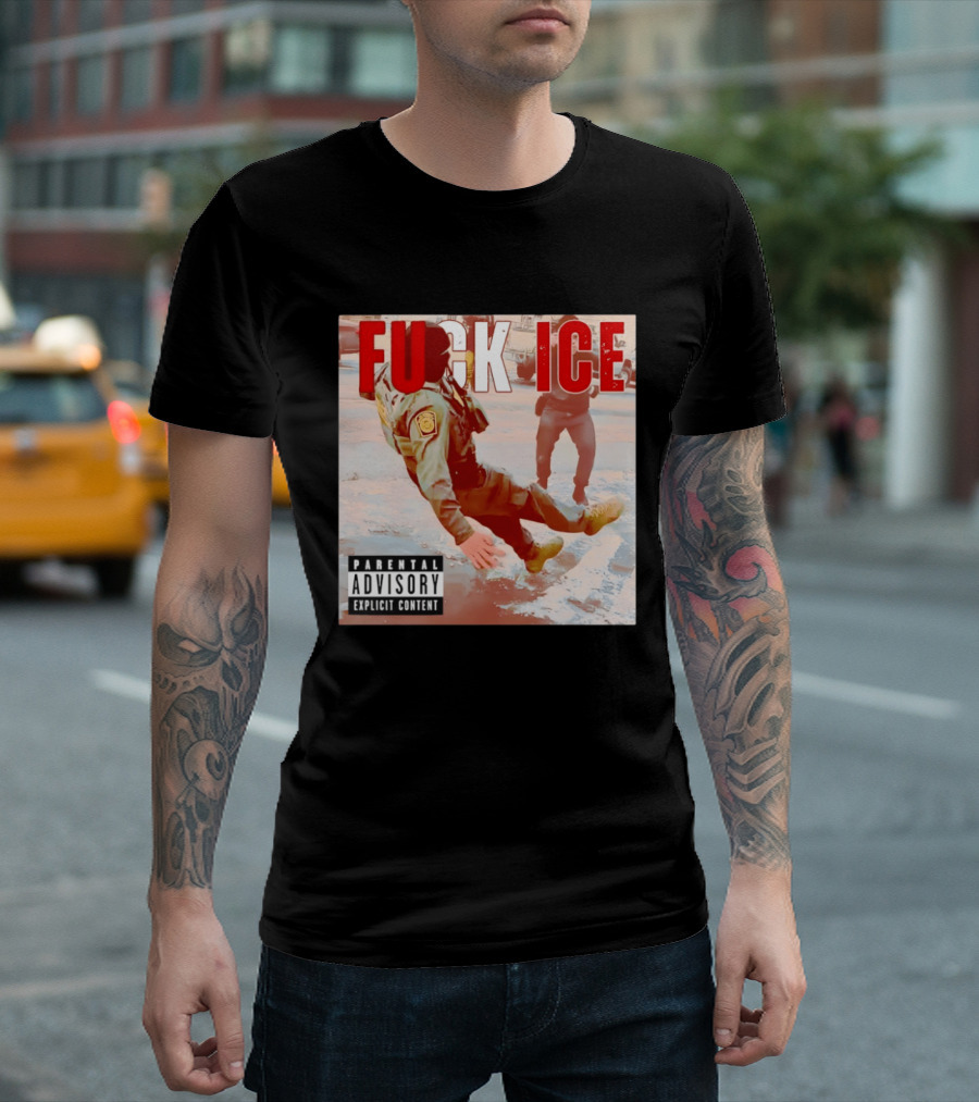 Fuck Ice Anti ICE Album Cover Minnesota Parental Advisory Explicit Content T-Shirt