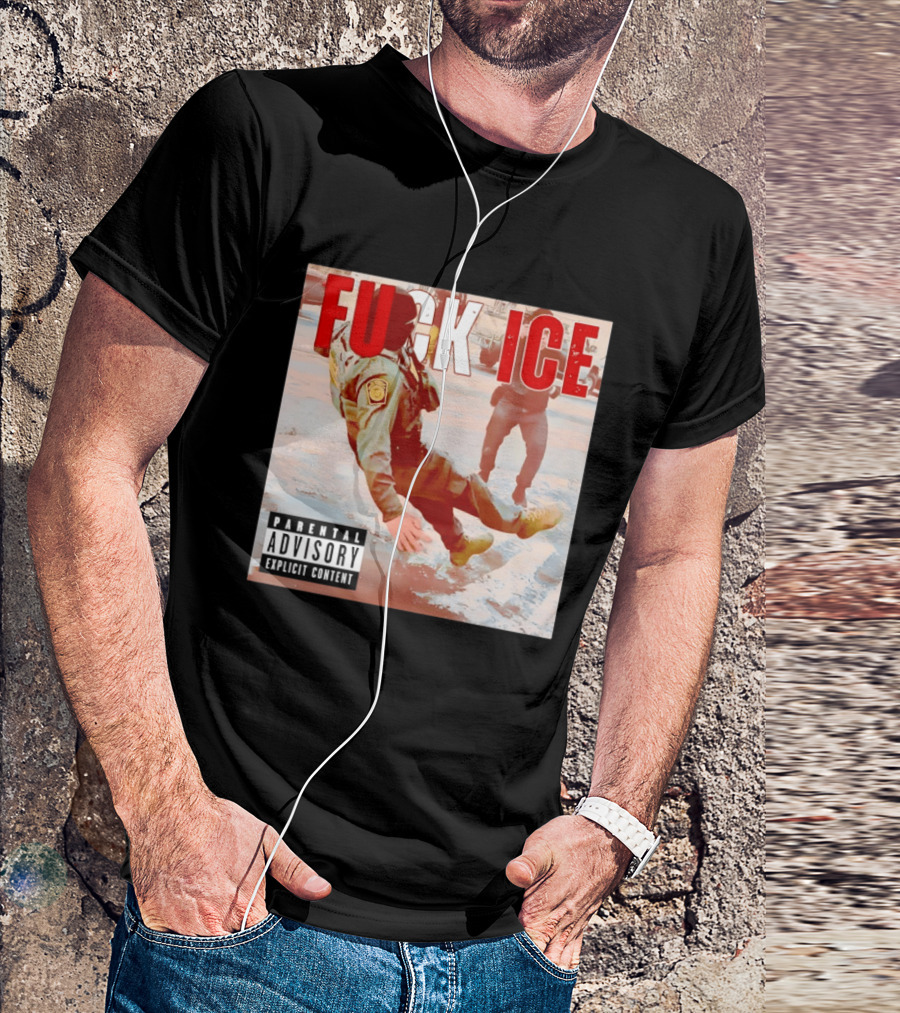 Fuck Ice Anti ICE Album Cover Minnesota Parental Advisory Explicit Content T-Shirt