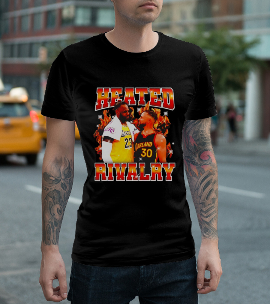Heated Rivalry Lebron Lakers 23 Steph Oakland 30 T-Shirt