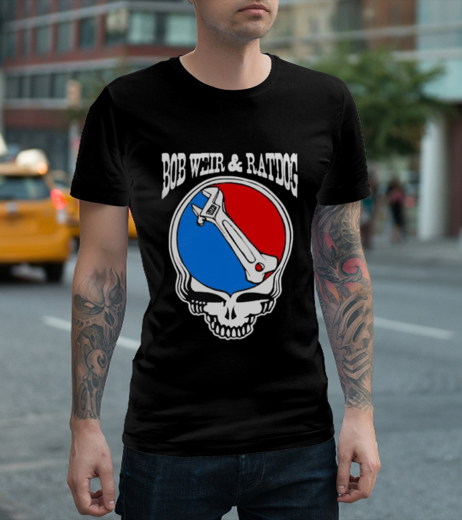 Bob Weir And Ratdog Skull Wrench Red Blue T-Shirt