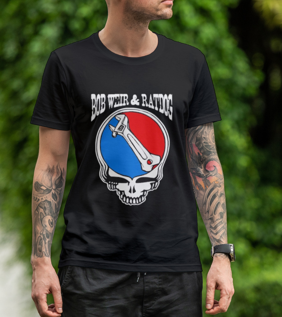 Bob Weir And Ratdog Skull Wrench Red Blue T-Shirt