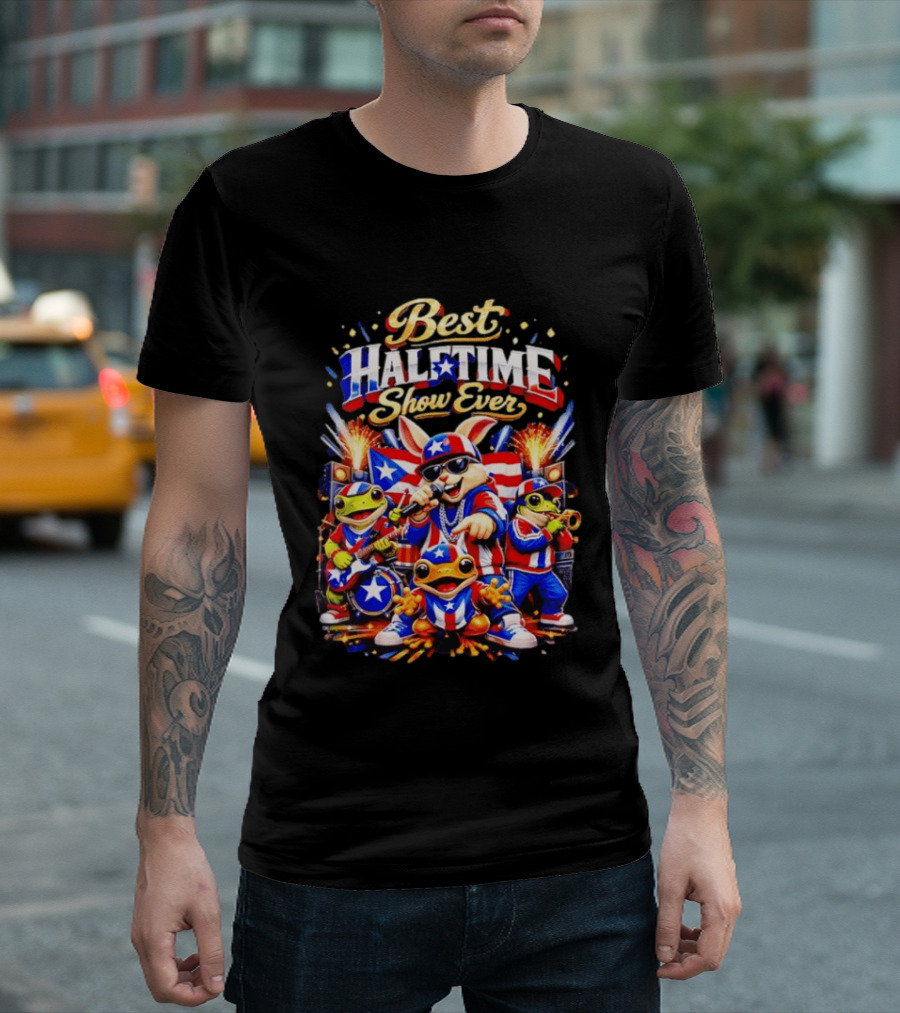 Best Halftime Show Ever Puerto Rico Frog Musicians Extravaganza T-Shirt