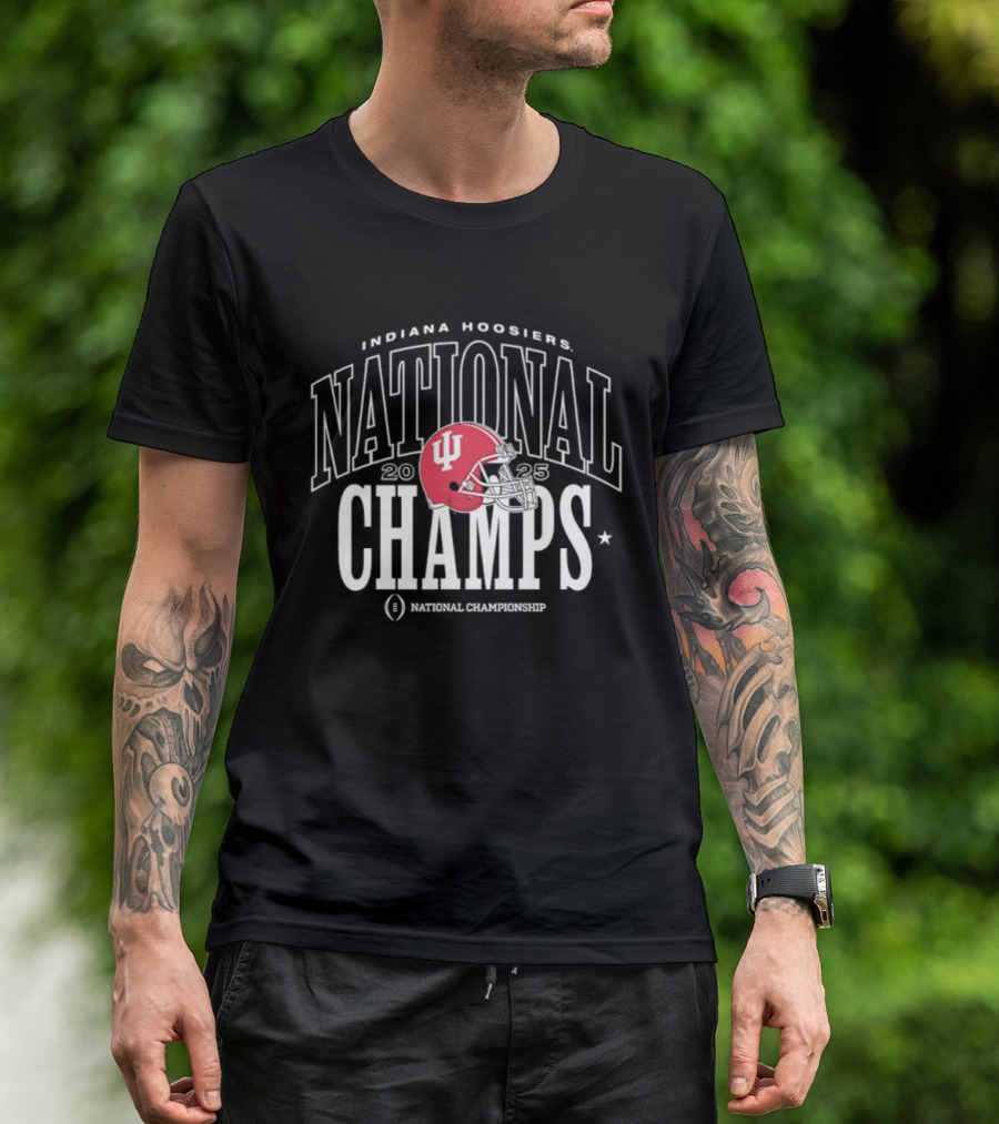 Indiana Hoosiers 2025 National Champs Football Helmet T-Shirt