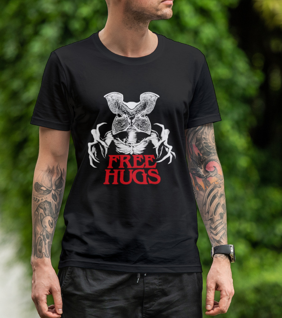 Free Hugs Upside Down Stranger Things Demogorgon T-Shirt