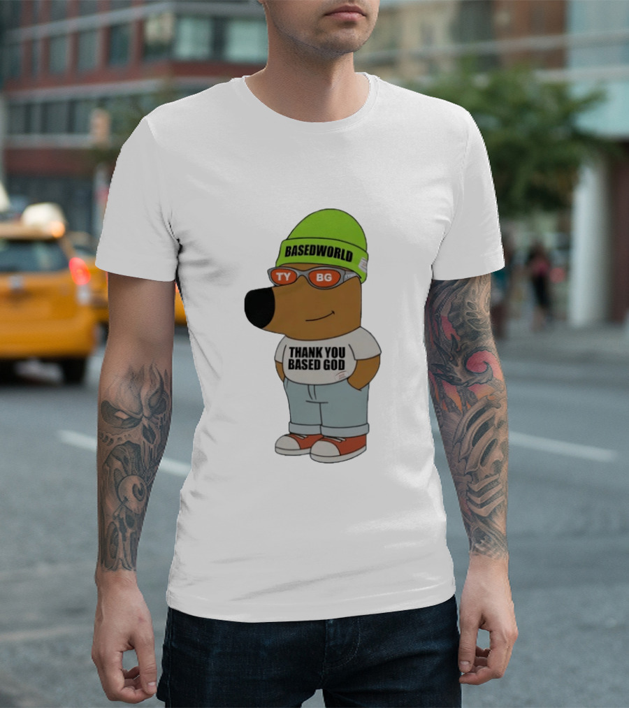 Basedworld Thank You Based God TY BG Retro Cartoon T-Shirt