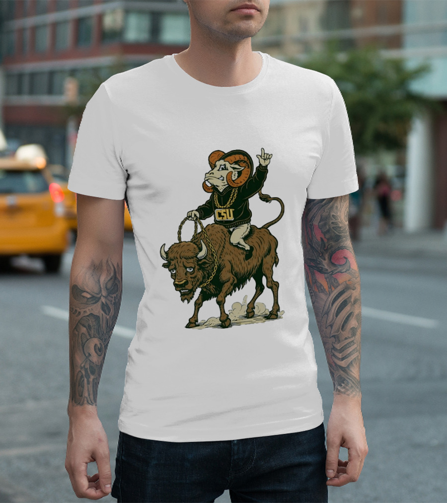 Colorado State Rams CSU Riding Buffalo In Rivalry T-Shirt