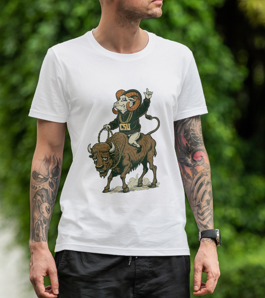 Colorado State Rams CSU Riding Buffalo In Rivalry T-Shirt