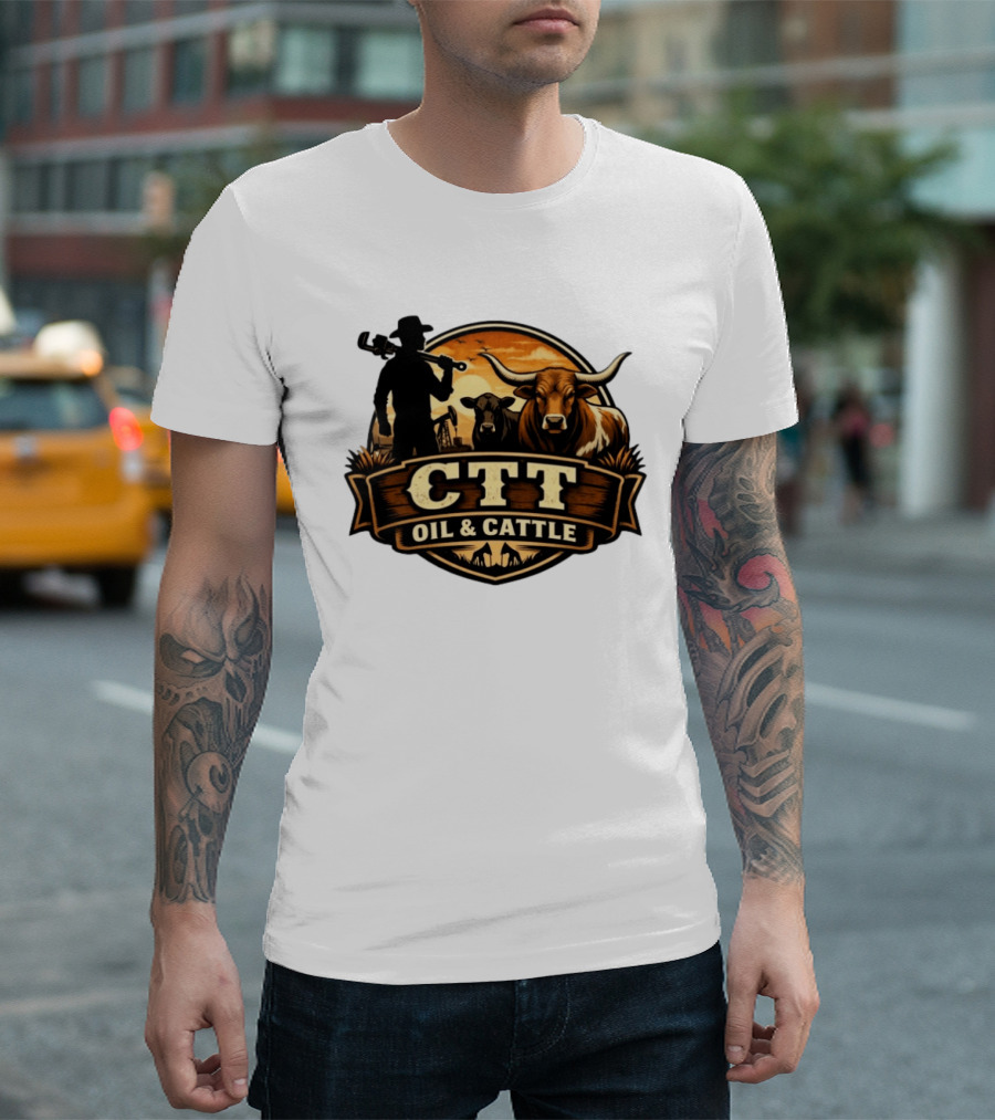 CTT Oil And Cattle Western Ranching Cowboys And Livestock T-Shirt