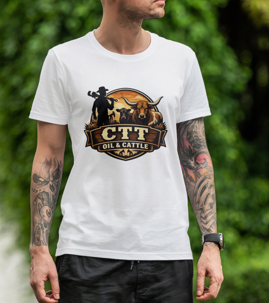 CTT Oil And Cattle Western Ranching Cowboys And Livestock T-Shirt