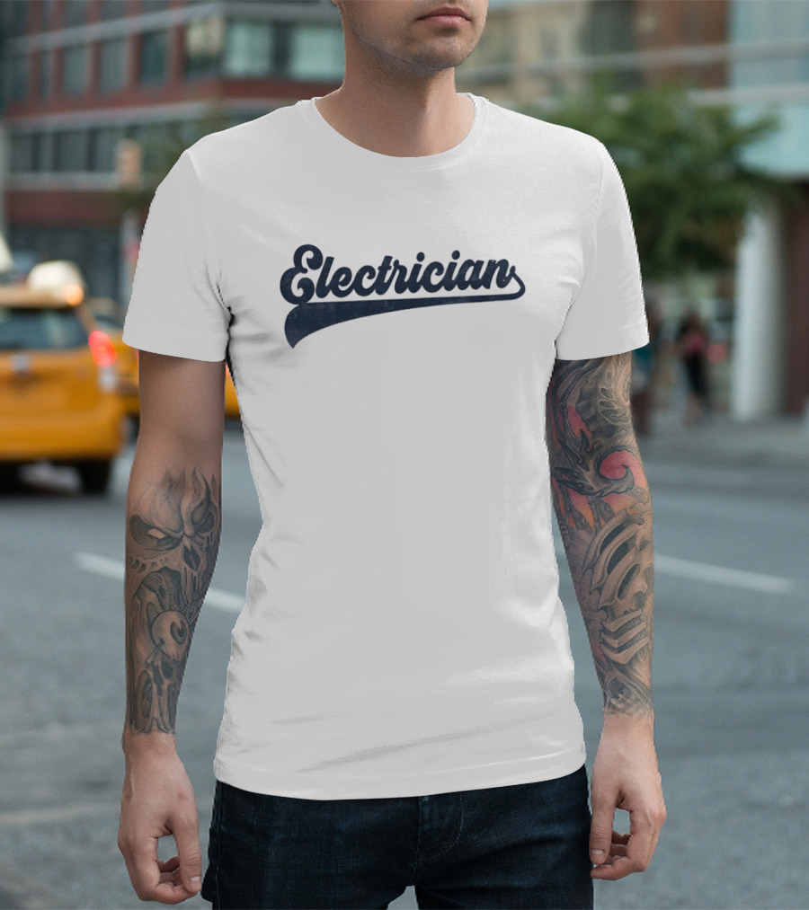 Electrician Script Font T-Shirt