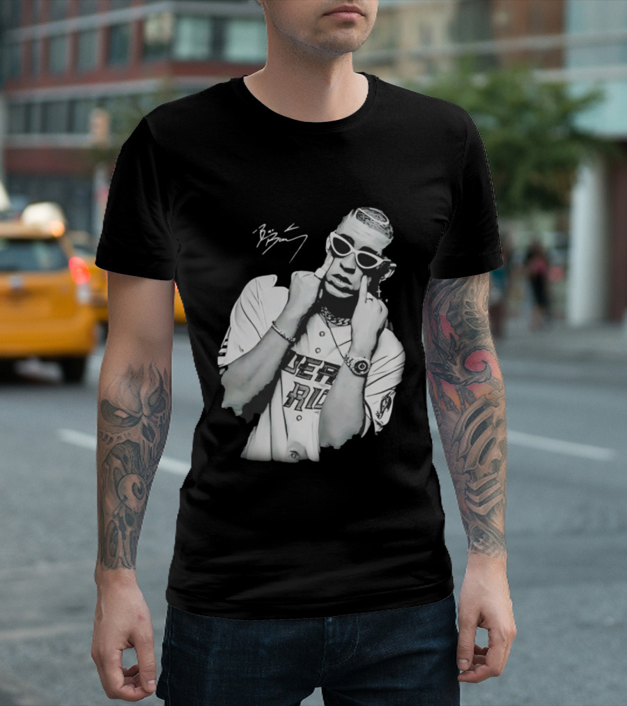 Benito Antonio Martinez Ocasio Bad Bunny Signature Puerto Rico Baseball Jersey Look T-Shirt