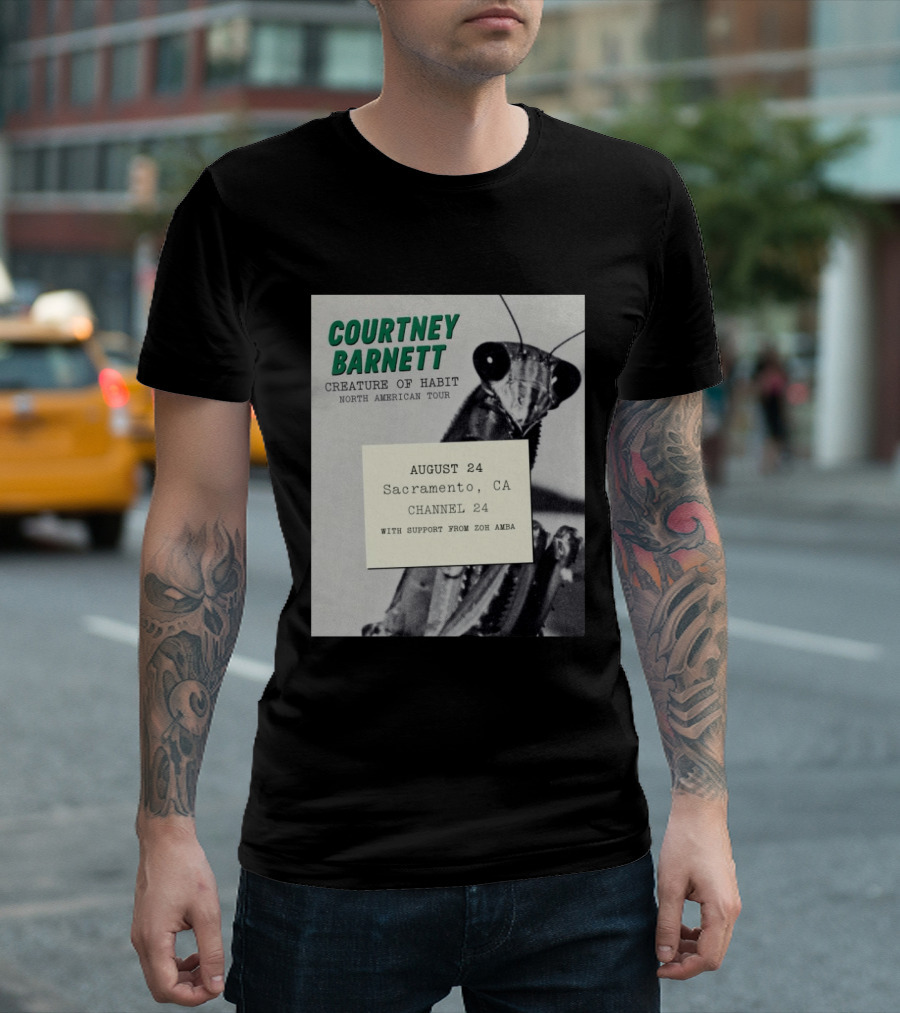 Courtney Barnett Creature Of Habit North American Tour August 24 Sacramento CA Channel 24 Zoh Amba T-Shirt