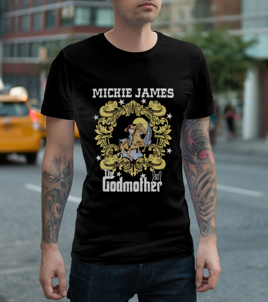 Cowgirl Mickie James The Godmother Riding Horse T-Shirt