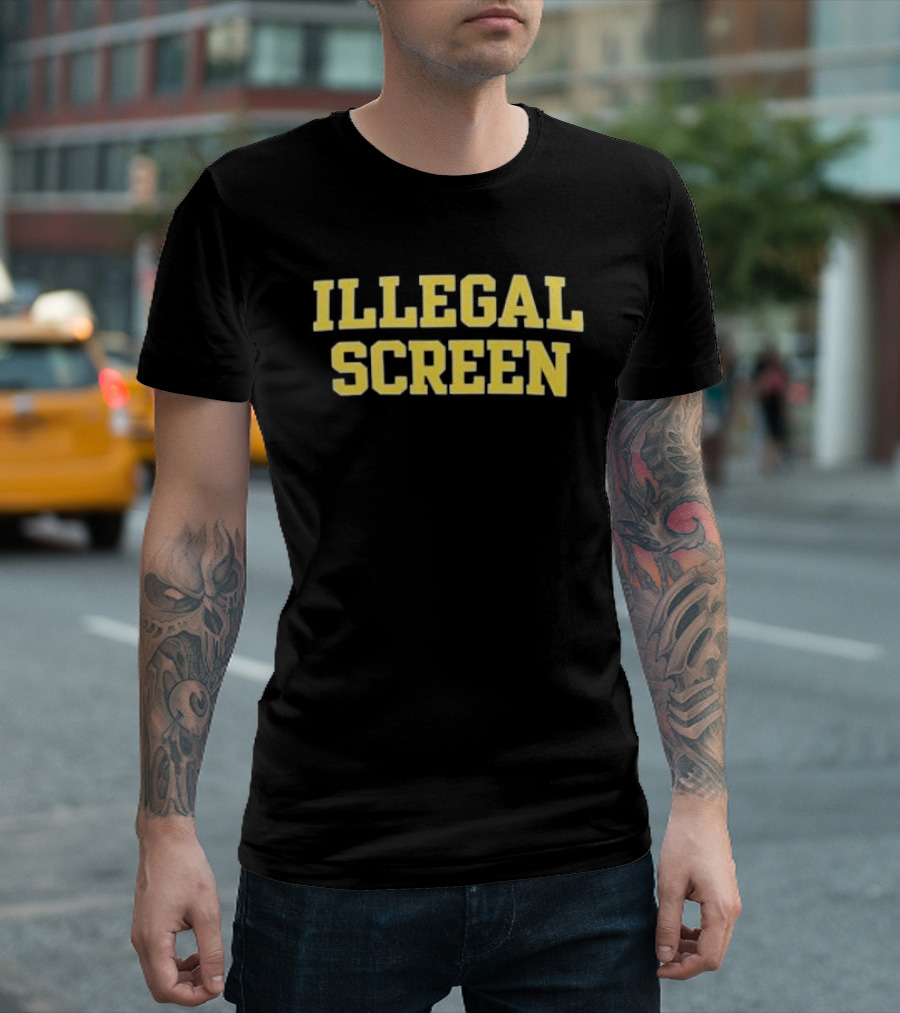 Illegal Screen Sports Humor Yellow T-Shirt