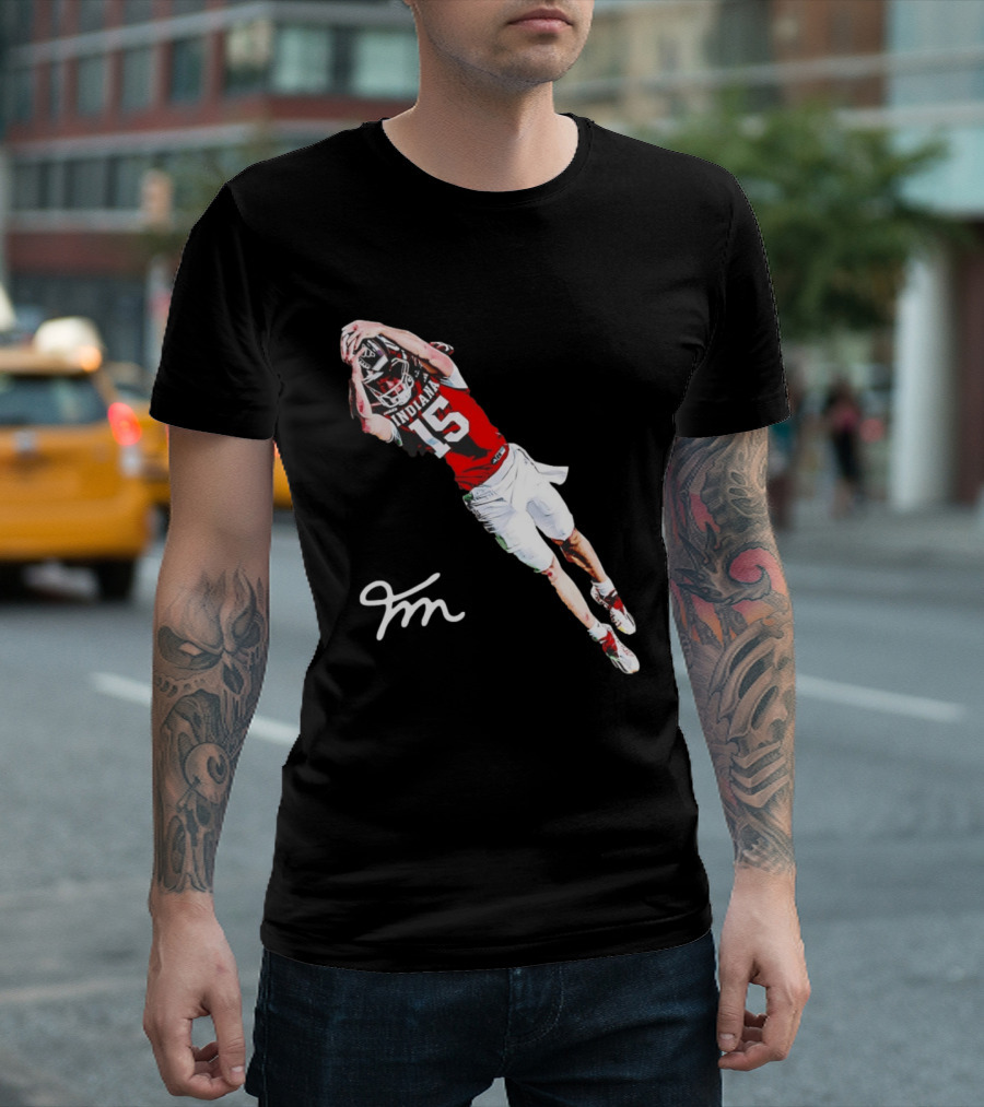 Fernando Mendoza Indiana Hoosiers Natty Flippin' Champs Iconic 15 Leap Signature T-Shirt