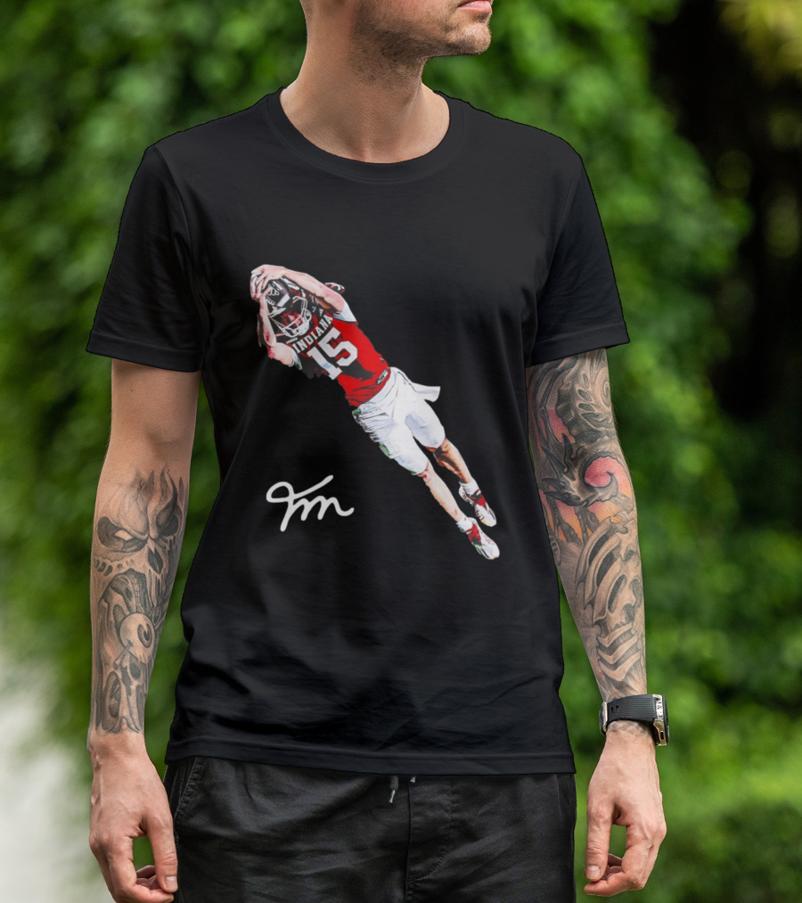 Fernando Mendoza Indiana Hoosiers Natty Flippin' Champs Iconic 15 Leap Signature T-Shirt