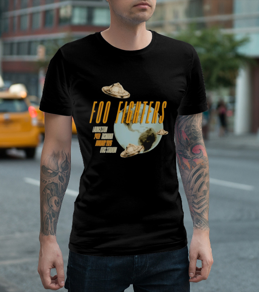 Foo Fighters Launceston UFO Tasmania January 2026 UTAS Stadium T-Shirt