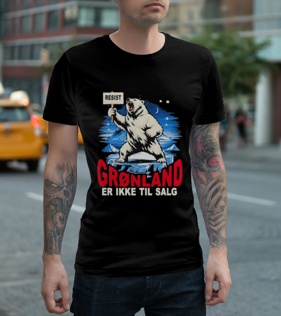 Resist Polar Bear Greenland Er Ikke Til Salg T-Shirt