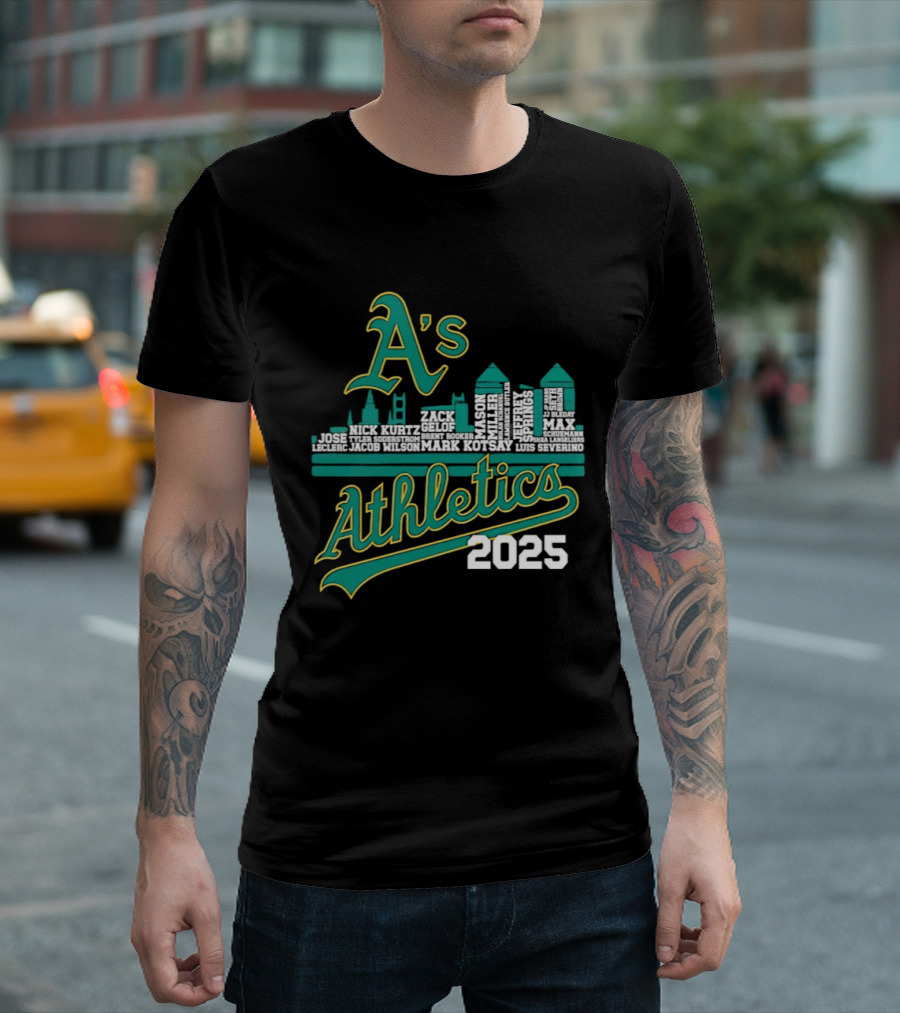 A's Athletics 2025 City Skyline Baseball T-Shirt