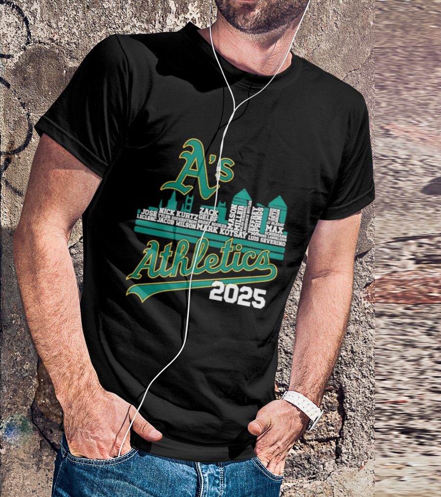 A's Athletics 2025 City Skyline Baseball T-Shirt
