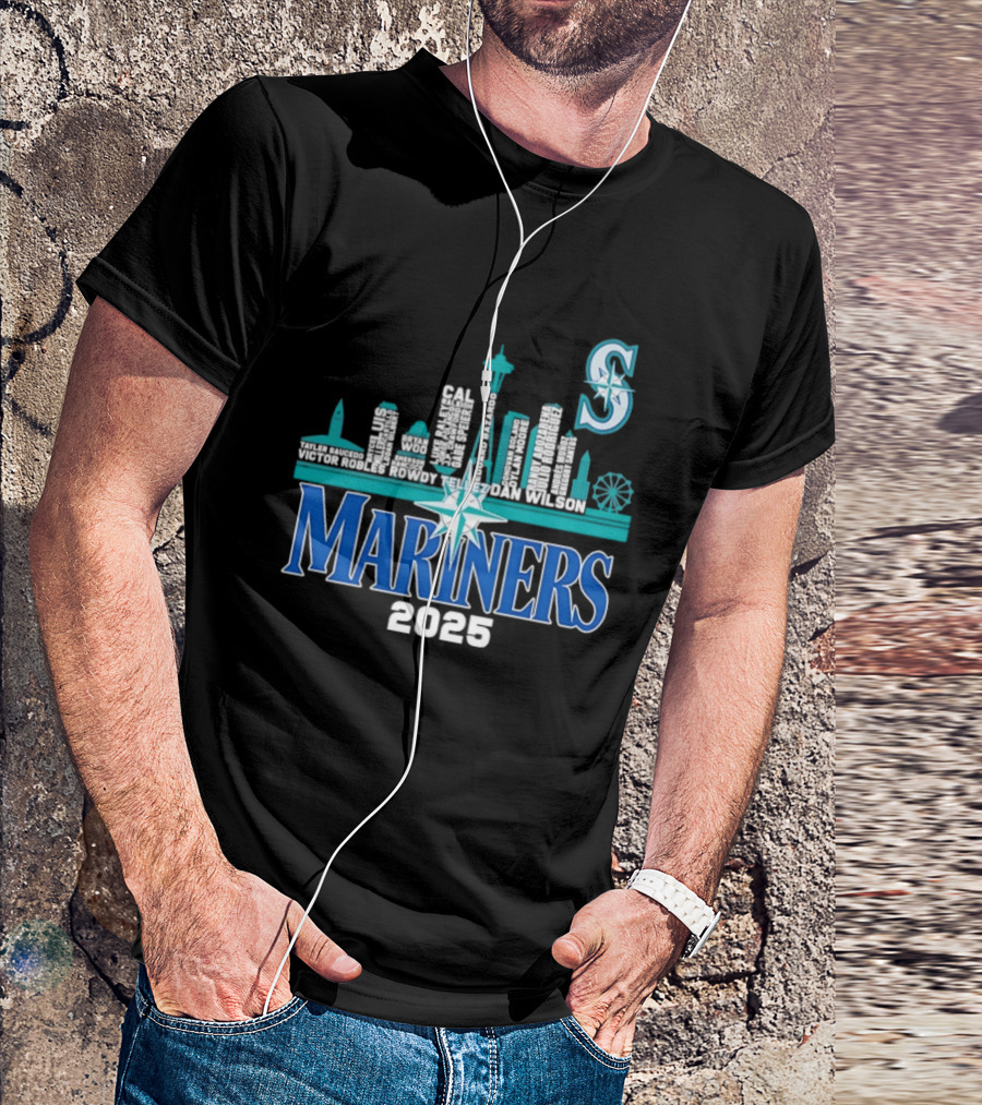 Seattle Mariners 2025 City Skyline Player Names Iconic S T-Shirt