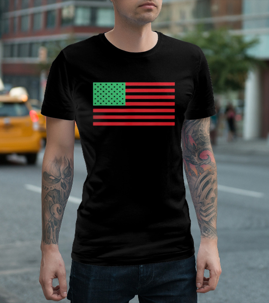 African American Red Green Black Flag T-Shirt