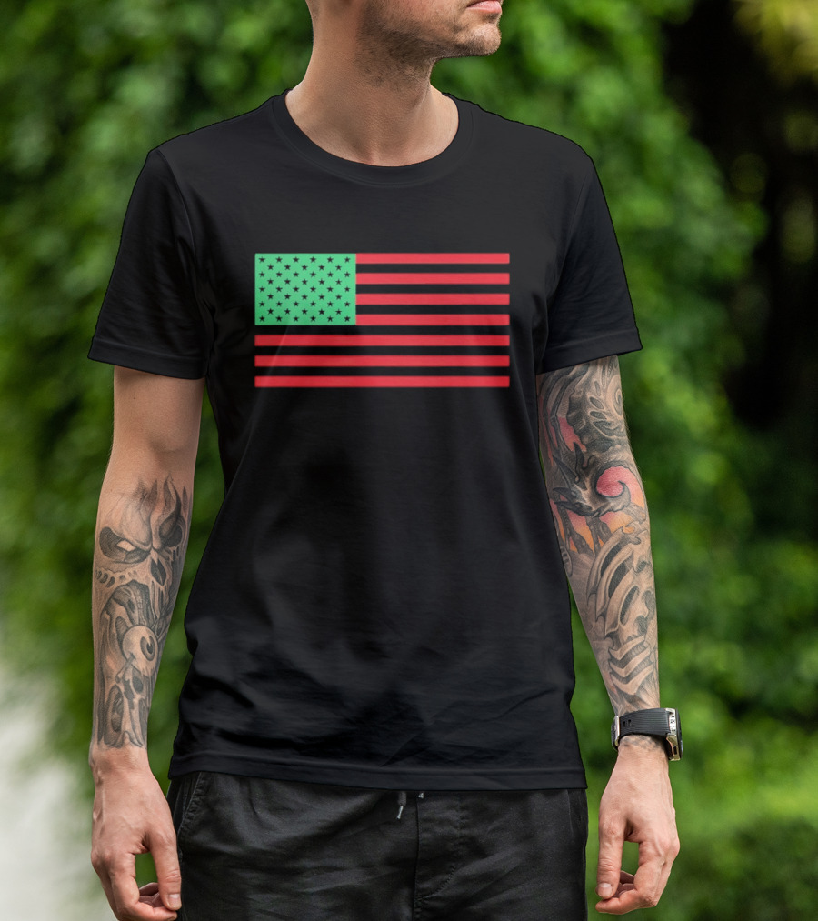 African American Red Green Black Flag T-Shirt