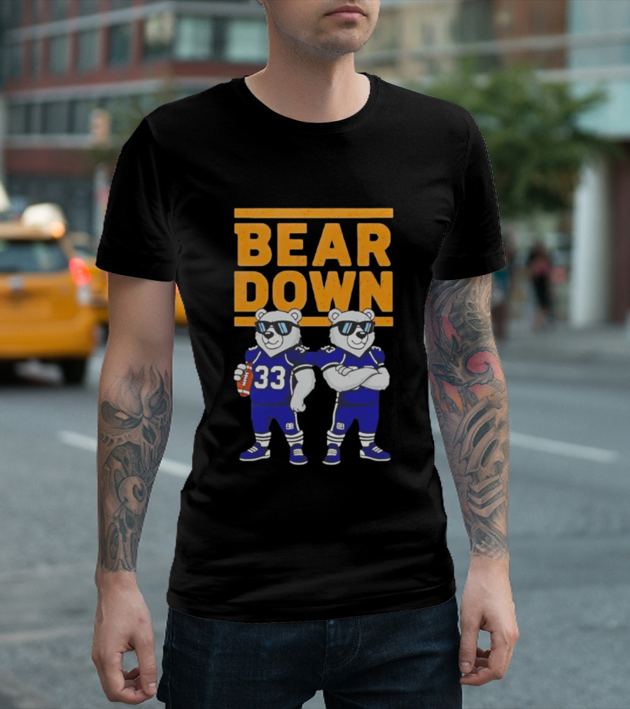 Bear Down Chicago Bears Football Cool Polar Bears Wearing Sunglasses T-Shirt