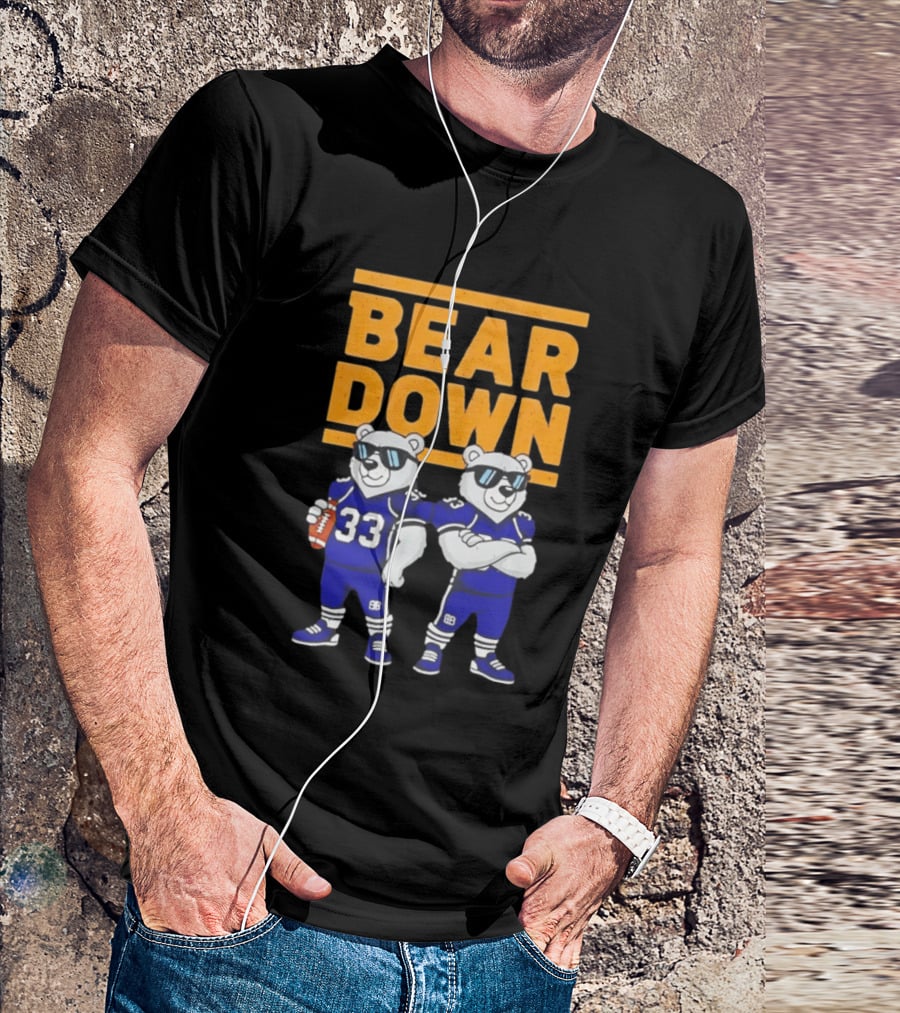 Bear Down Chicago Bears Football Cool Polar Bears Wearing Sunglasses T-Shirt