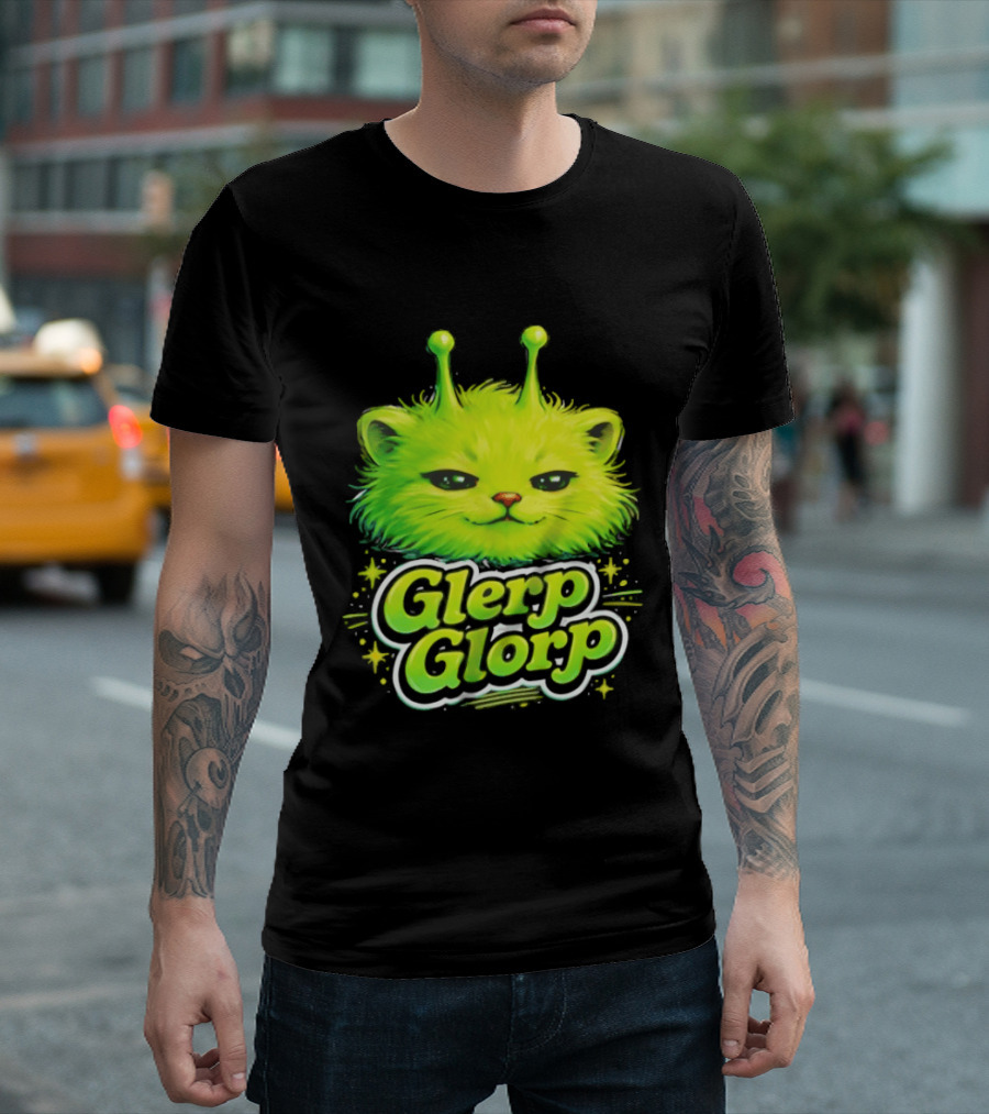 Glerp Glorp Alien Cat Fantasy Creature T-Shirt