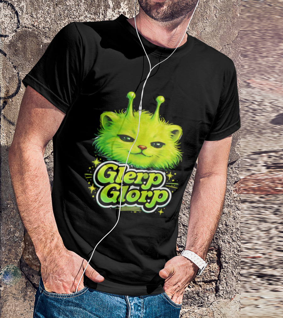Glerp Glorp Alien Cat Fantasy Creature T-Shirt