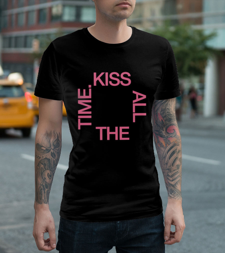 Kiss All The Time Text Circle T-Shirt