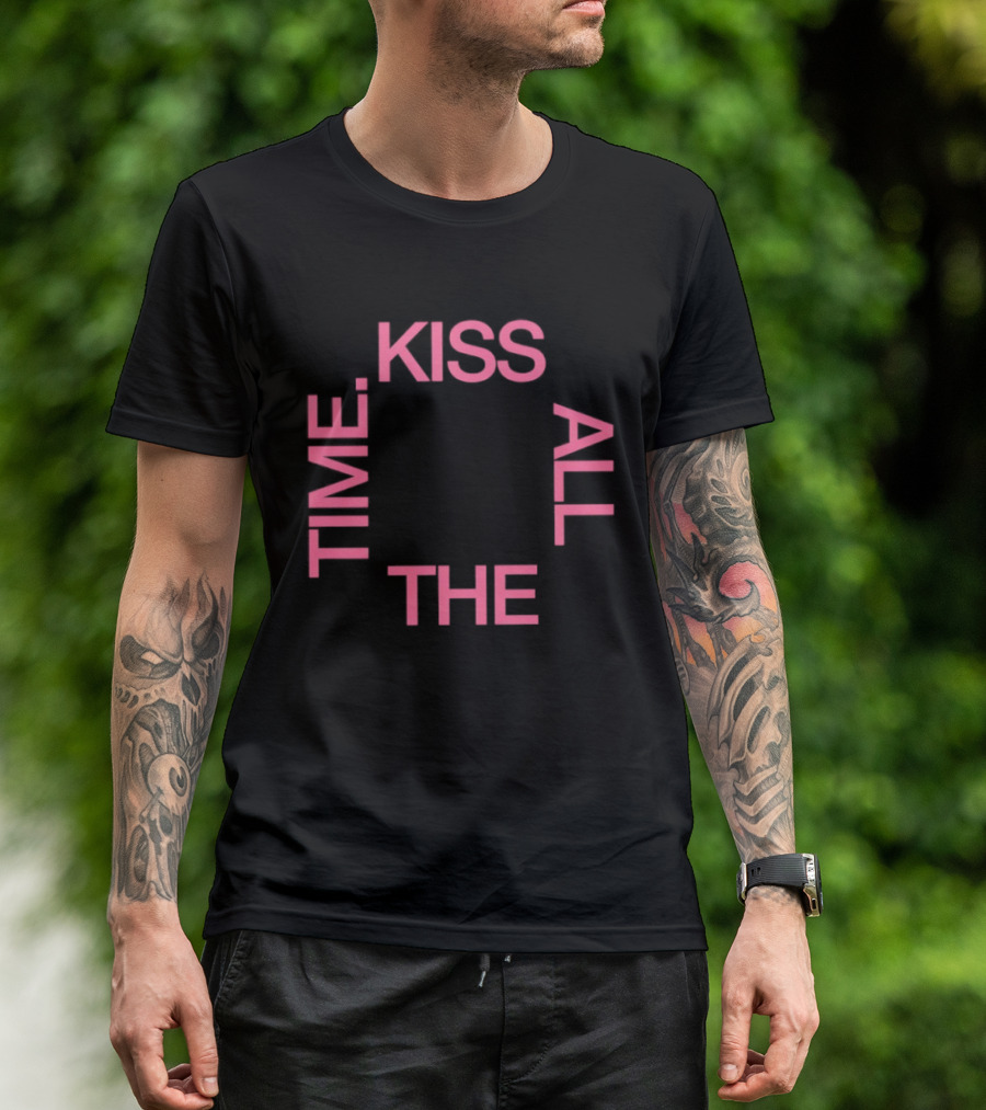 Kiss All The Time Text Circle T-Shirt