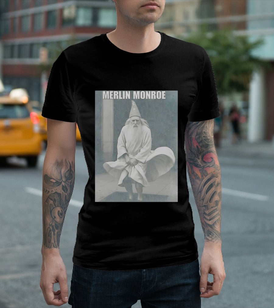 Merlin Monroe Gandalf Parody Seven Year Itch Wizard Wizardry T-Shirt