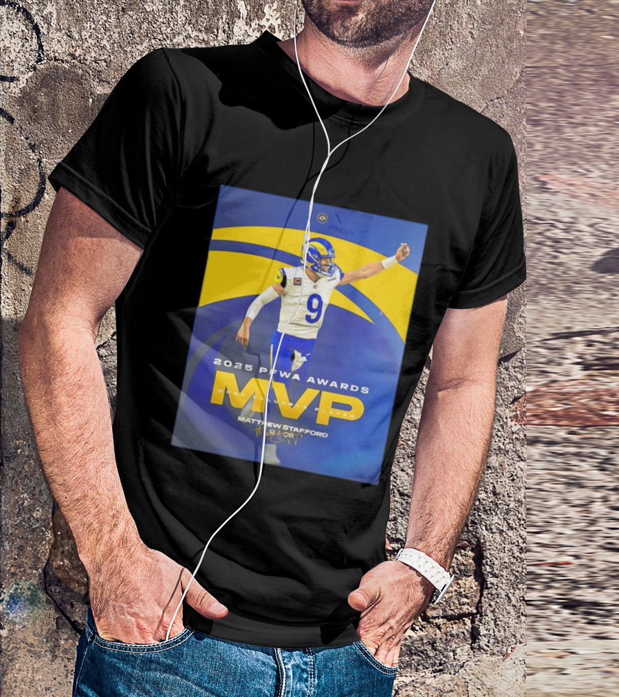2025 PFWA Awards MVP Matthew Stafford Most Valuable Player T-Shirt