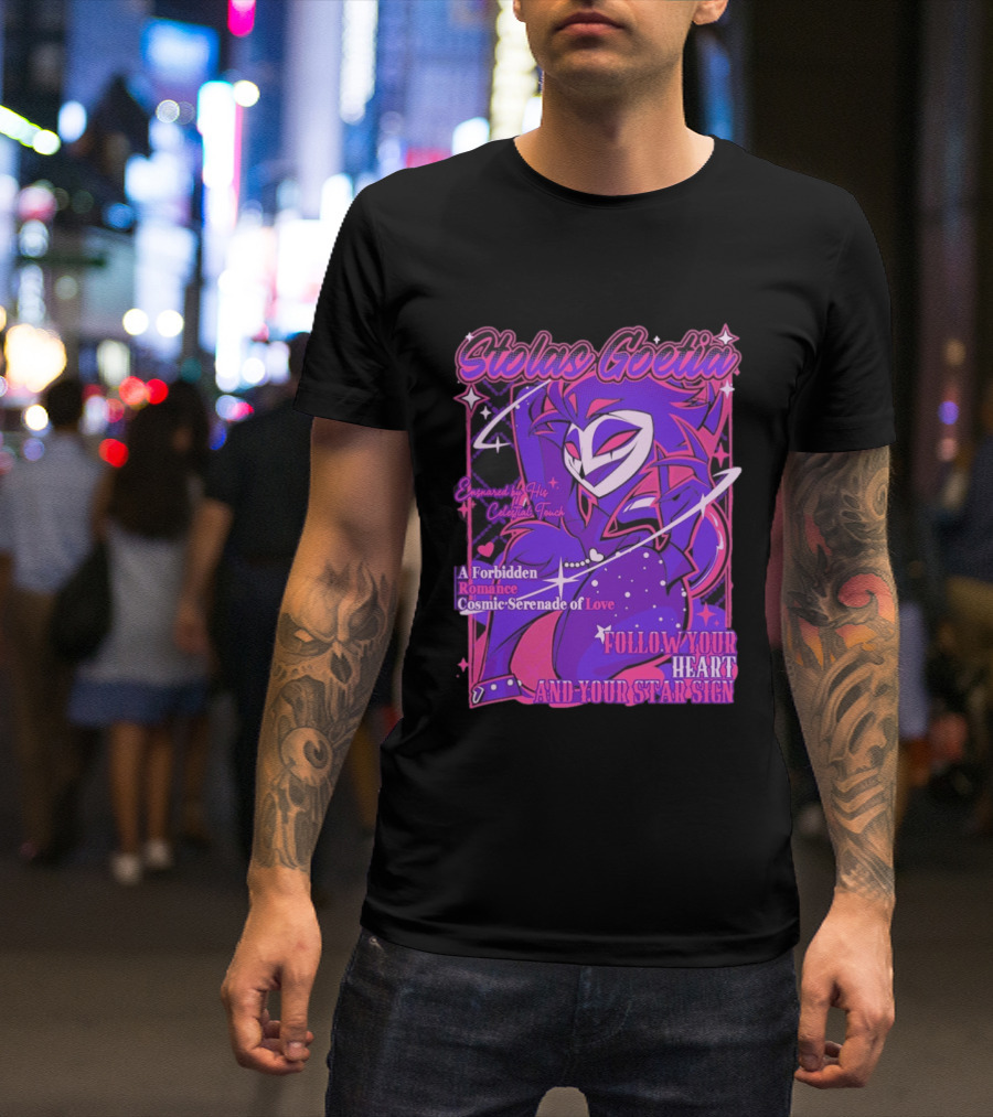 Stolas Goetia Cosmic Serenade A Forbidden Romance Follow Your Heart Star Sign T-Shirt