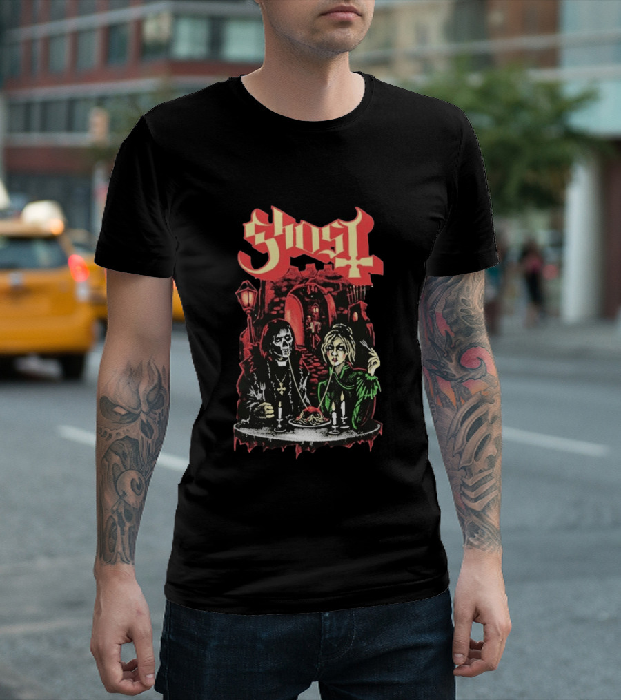 Ghost Valentine 2026 Exclusive Bella Notte Gothic Romance Dining Scene T-Shirt