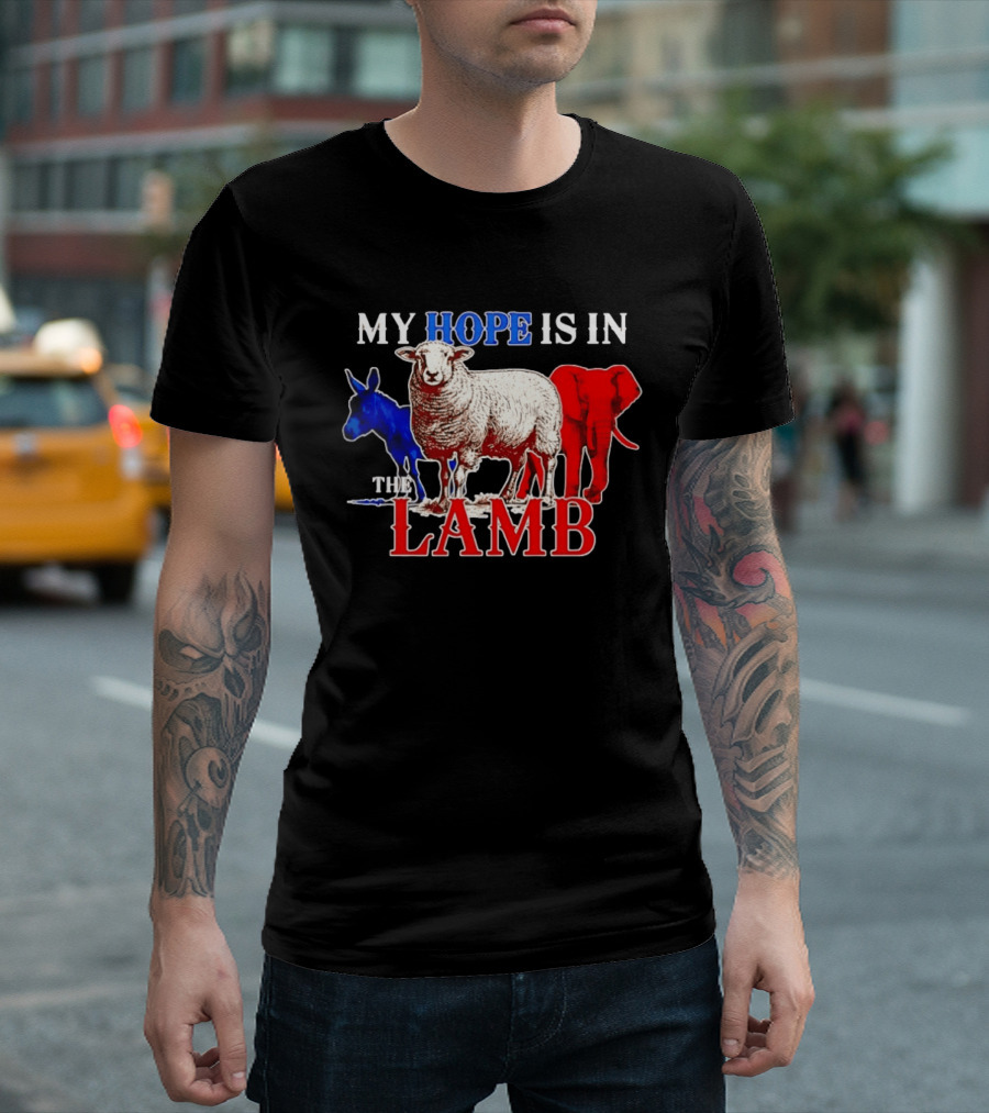 My Hope Is In The Lamb Red White Blue Animal T-Shirt